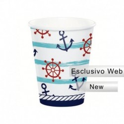 8 Bicchieri Carta Nautical Baby 266 ml