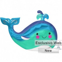 Pallone Foil Happy Whale 86x60 cm