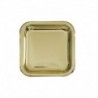 8 Piatti Quadrati Oro Metal 18x18 cm