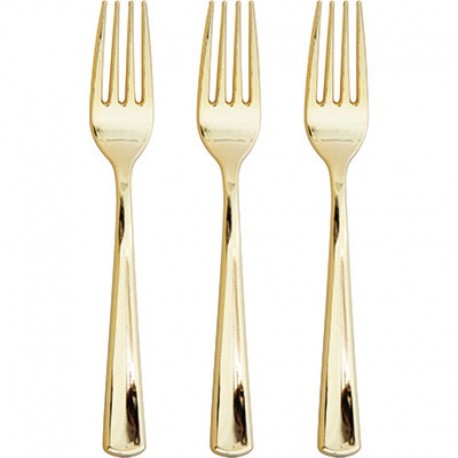 24 Forchette Oro Metal