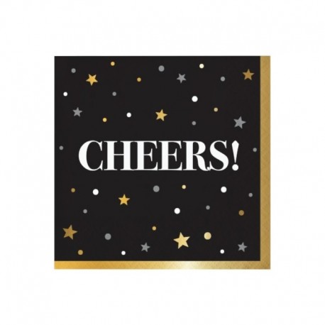 16 Tovaglioli Carta Golden New Year 25x25 cm