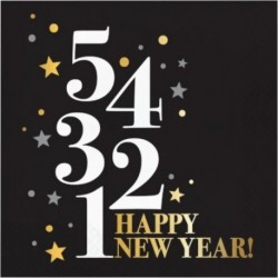 16 Tovaglioli Carta Golden New Year 33x33 cm