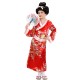 Costume Geisha Kimono Raso Rosso