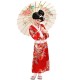 Costume Geisha Kimono Raso Rosso