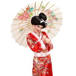 Costume Geisha Kimono Raso Rosso