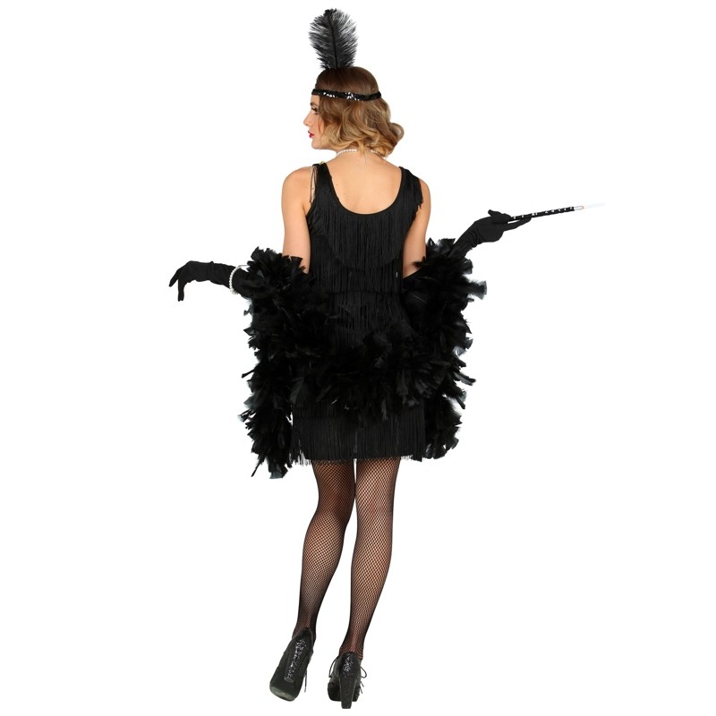 Costume donna anni 20 30 chicago flapper viola e nero con frange