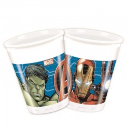 8 Bicchieri Plastica Avengers 200 ml