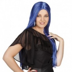 Parrucca Lunga Liscia Blu