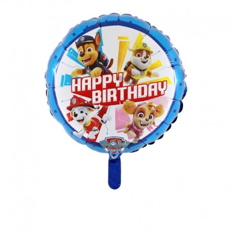 Pallone Paw Patrol Happy Birthday 45 cm