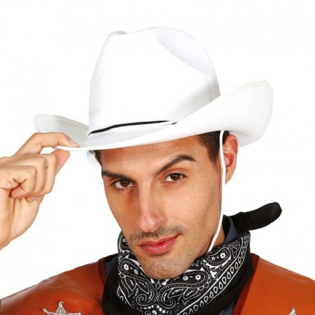 Cappello Cowboy Feltro Bianco