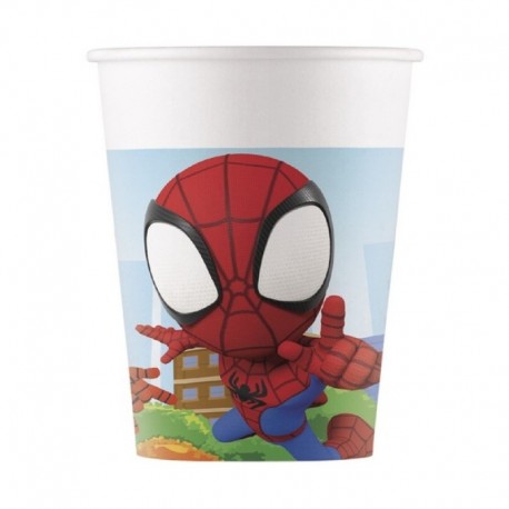 8 Bicchieri Carta Spidey 200 ml