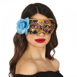 Maschera Tessuto Luxury Blu Oro