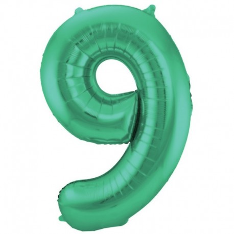 Pallone Numero 9 Verde Satin 90 cm