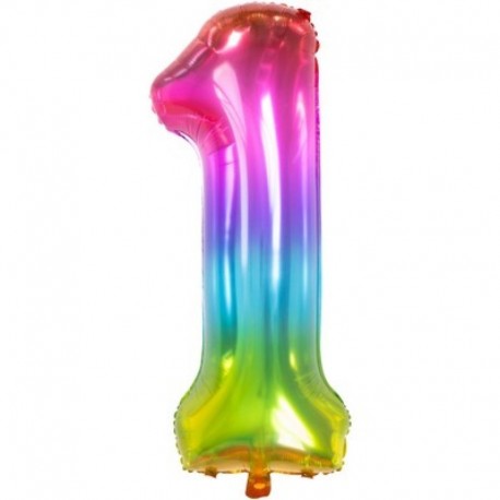 Pallone Numero 1 Arcobaleno 90 cm