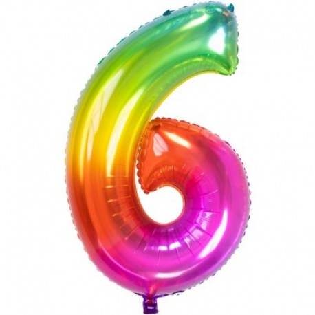 Pallone Numero 6 Arcobaleno 90 cm