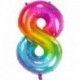 Pallone Numero 8 Arcobaleno 90 cm