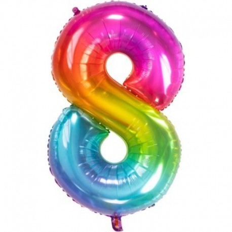 Pallone Numero 8 Arcobaleno 90 cm