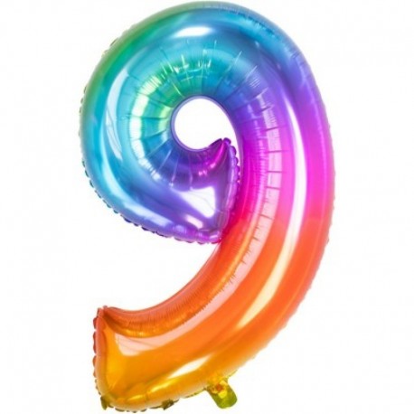 Pallone Numero 9 Arcobaleno 90 cm