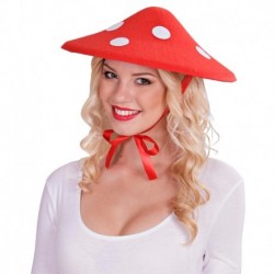 Cappello Fungo Feltro Rosso