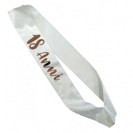Fascia Miss Raso Bianco 18 Anni