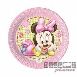 8 Piatti Tondi Carta Minnie 20 cm