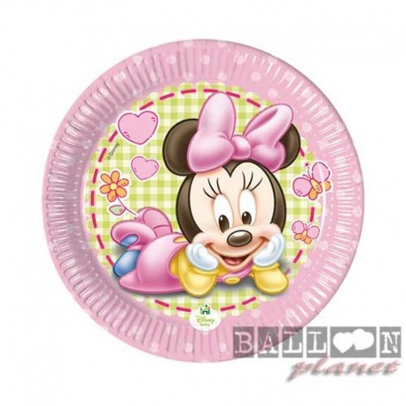 8 Piatti Tondi Carta Minnie 20 cm