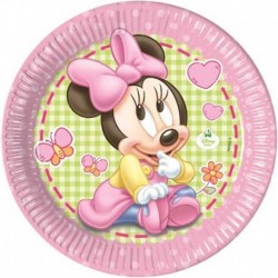 8 Piatti Tondi Carta Minnie 23 cm