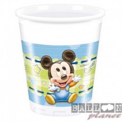 8 Bicchieri Plastica Baby Mickey 200 ml