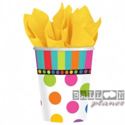 8 Bicchieri Carta Dots 266 ml