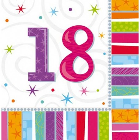 16 Tovaglioli Carta 18 Anni 33x33 cm