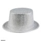 Cilindro Plastica Glitter Argento