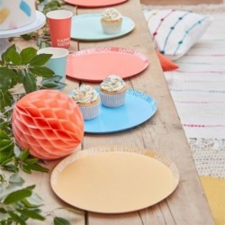 8 Piatti Carta Multicolore 25 cm