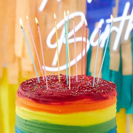 12 Candele Multicolori 17 cm