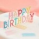 Cake Topper Happy Birthday Multicolore 13x11 cm
