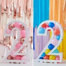 Supporto Palloncini Numero Due Dimensione 80x60x15 cm