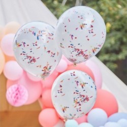 3 Palloncini Coriandoli Multicolore 45 cm