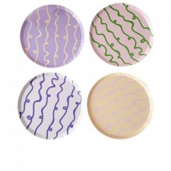 8 Piatti Carta Pastello Pastel Wave