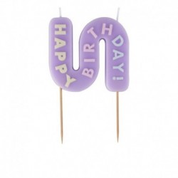 Candela Happy Birthday Pastello Pastel Wave 12x7 cm