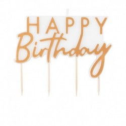 Candela Happy Birthday Oro 6x12 cm