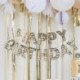 Bandierina Happy Birthday Oro Frange 3 m