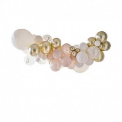 60 Palloncini Kit Arco Organico Crema Tortora e Oro