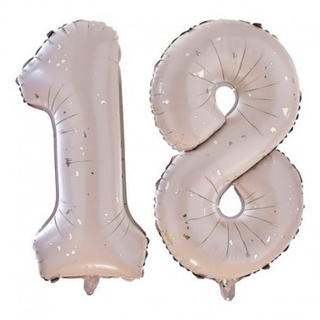 2 Palloncini Foil Numero 18 Nude