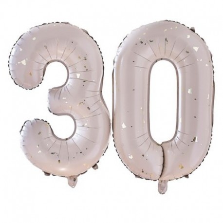 2 Palloncini Foil Numero 30 Nude