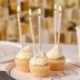 12 Candele Marmorizzate Champagne Noir 18 cm