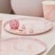 8 Piatti Tondi Carta Marmo Rosa 25 cm