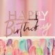 Decorazione Torta Happy Birthday Rosa Gold 11x12 cm