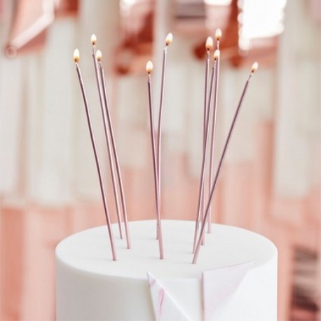 12 Candele Alte Rosa Gold 18 cm
