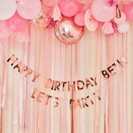 Bandierina con 84 Lettere Rosa Gold 4 m