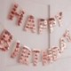 Bandierina Happy Birthday Frange Rosa Gold 150 cm