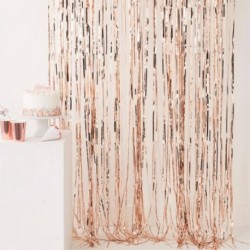 Fondale Tendina Rosa Gold Frange 250x100 cm